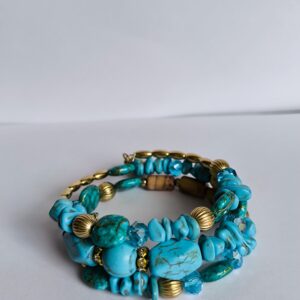 Pulsera de alambre con memoria piedra Turquesa