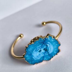 Brazalete Geoda Ágata Azul